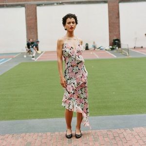 Floral crepe dress